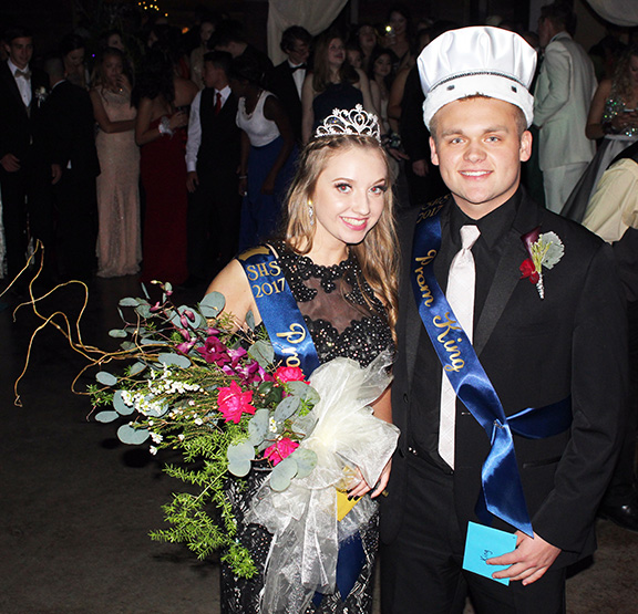Reiken Douglas and Shelby Hargrove are crowned royalty for the night.
