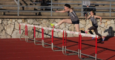 Junior Bailey McBee leaps for success. 