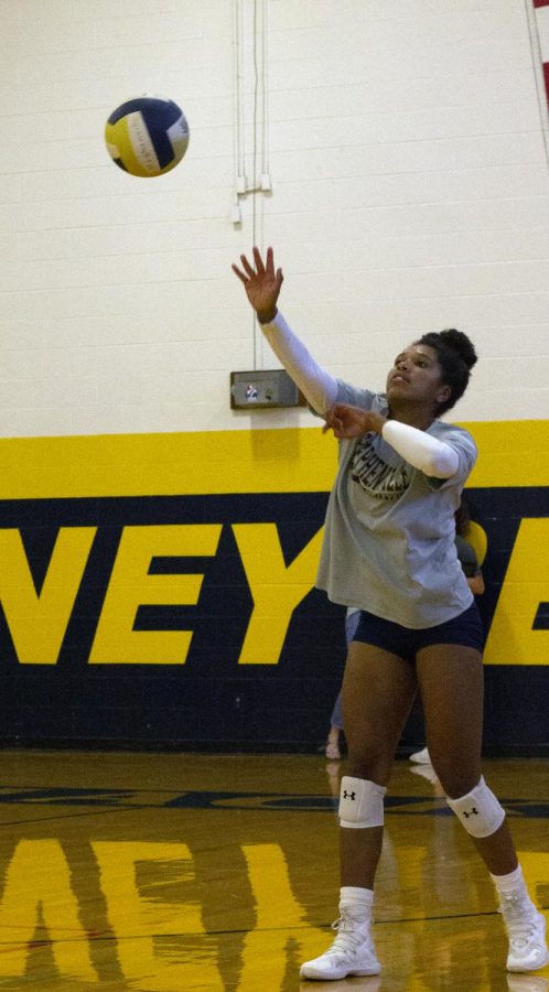 Alee McClendon practicing for the district game against Glen Rose. 