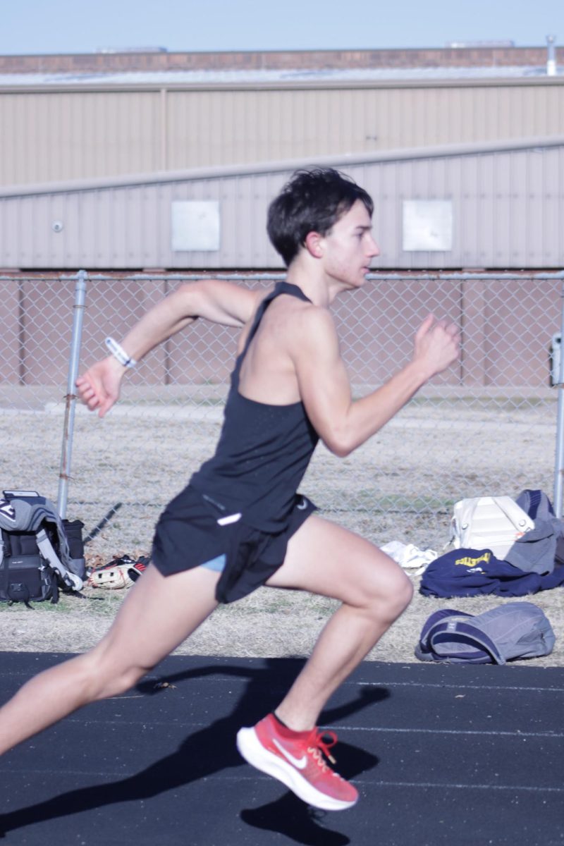 Jacoby Tooley practices  for the area meet.