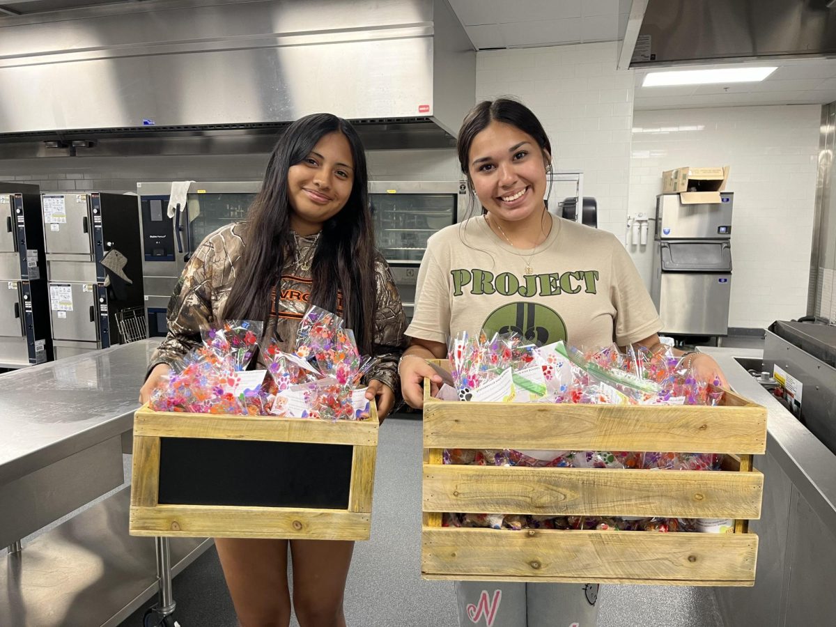 (from L to R) Amanda Garcia, Alexia Chacon. 
FCCLA competitors baked homemade dog treats that will be taken to the Stephenville Human Society.