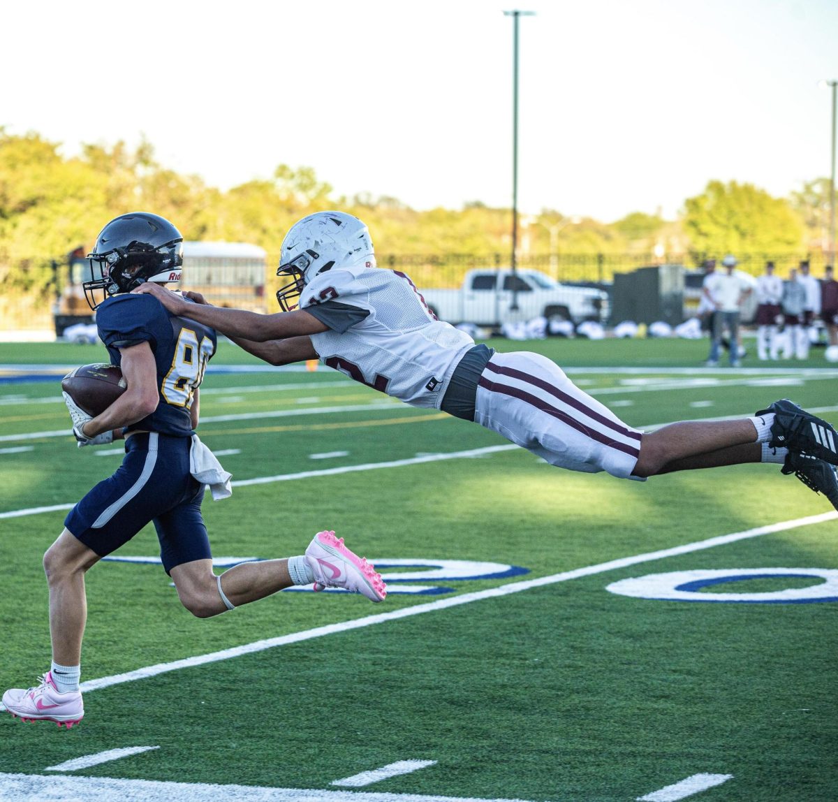 Jackets streak down the field for the win against the Brownwood Lions. Brownwood has been Stephenville's arch rivals for the past 30 years.